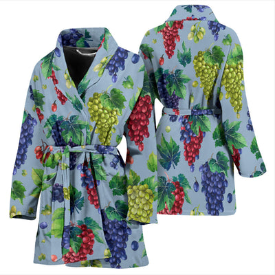 Grape Pattern Print Design GP06 Women Bathrobe