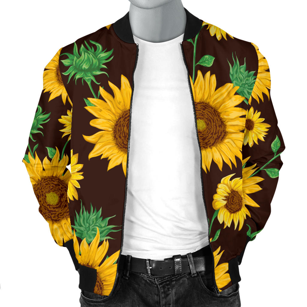 Sunflower Pattern Print Design SF01 Men Bomber Jacket