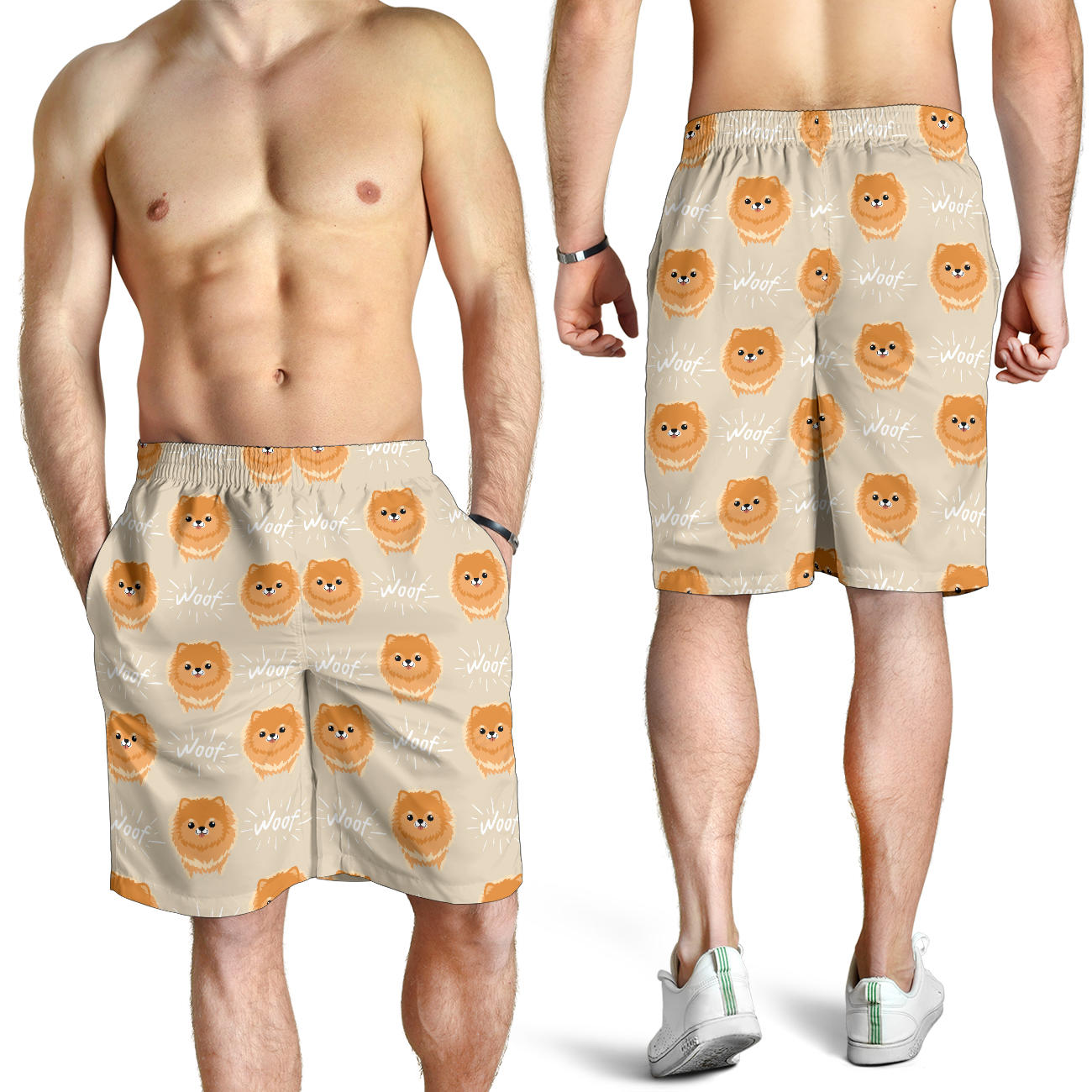 Pomeranians Pattern Print Design A04 Mens Shorts