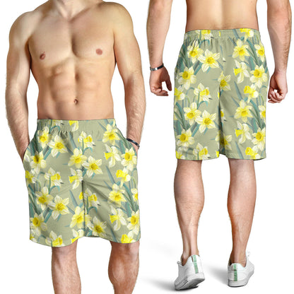 Daffodils Pattern Print Design DF01 Mens Shorts