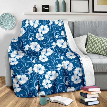 Hibiscus Pattern Print Design HB03 Fleece Blanket