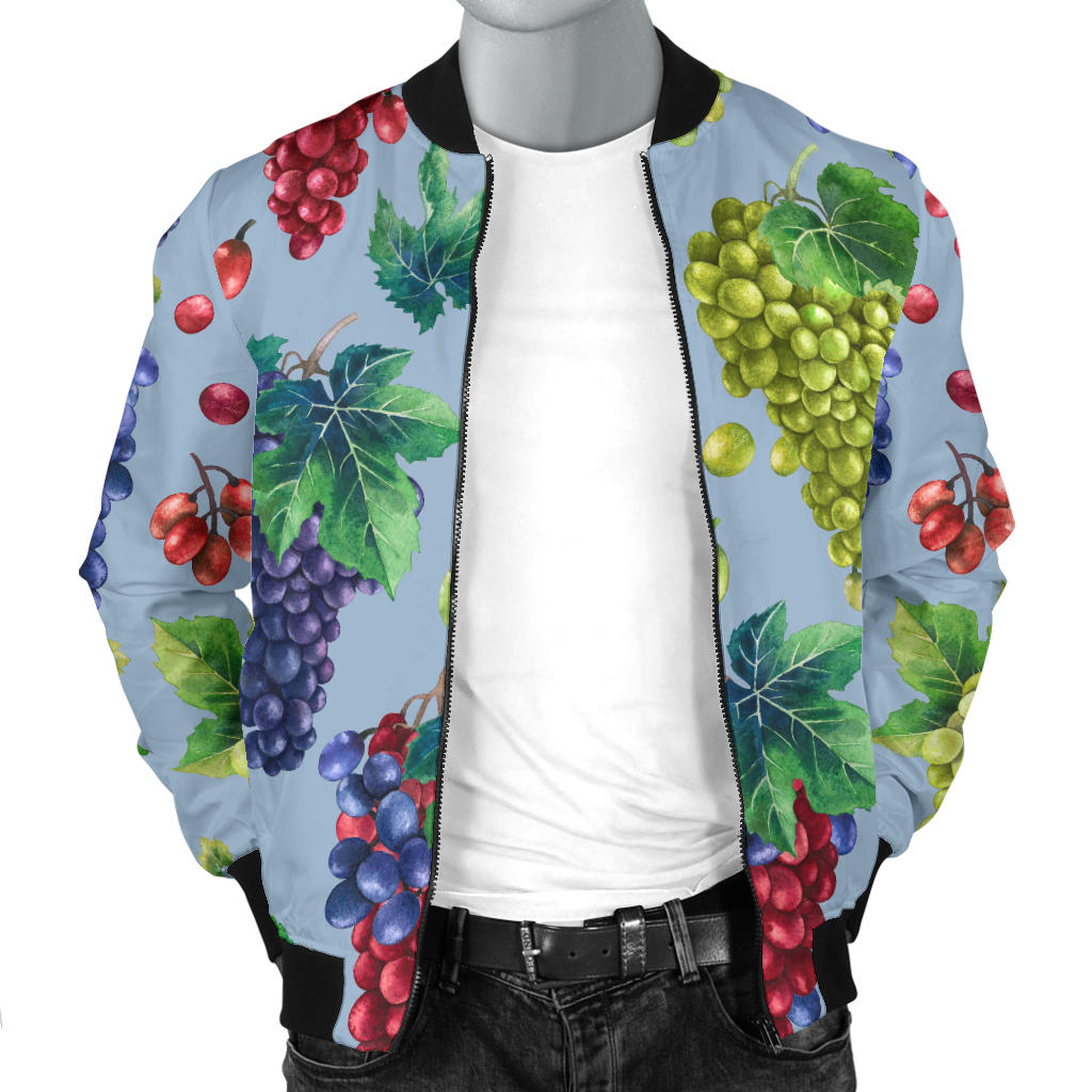 Grape Pattern Print Design GP06 Men Bomber Jacket