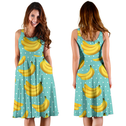 Banana Pattern Print Design BA02 Midi Dress