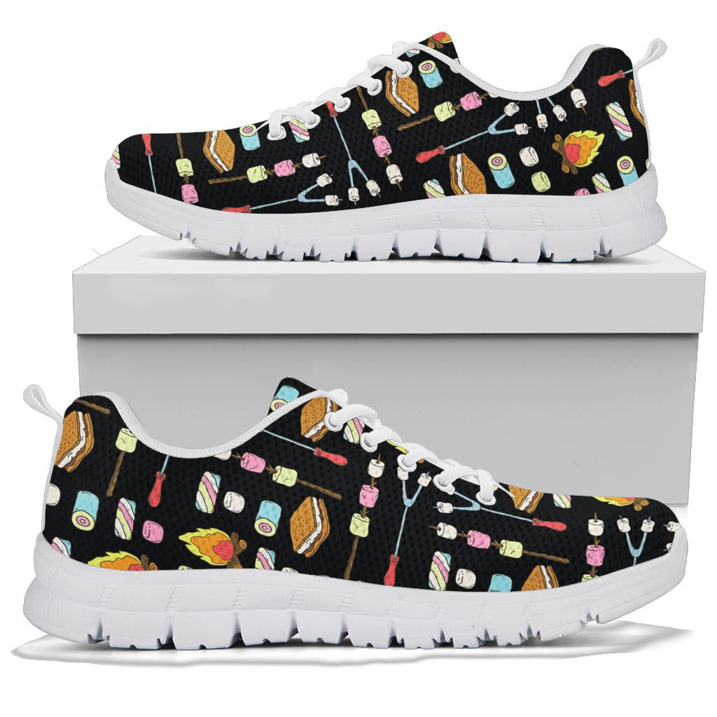 Camping Campfire Marshmallows Sneakers White Bottom Shoes
