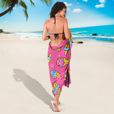 Ice Cream Pattern Print Design IC04 Sarong Pareo Wrap