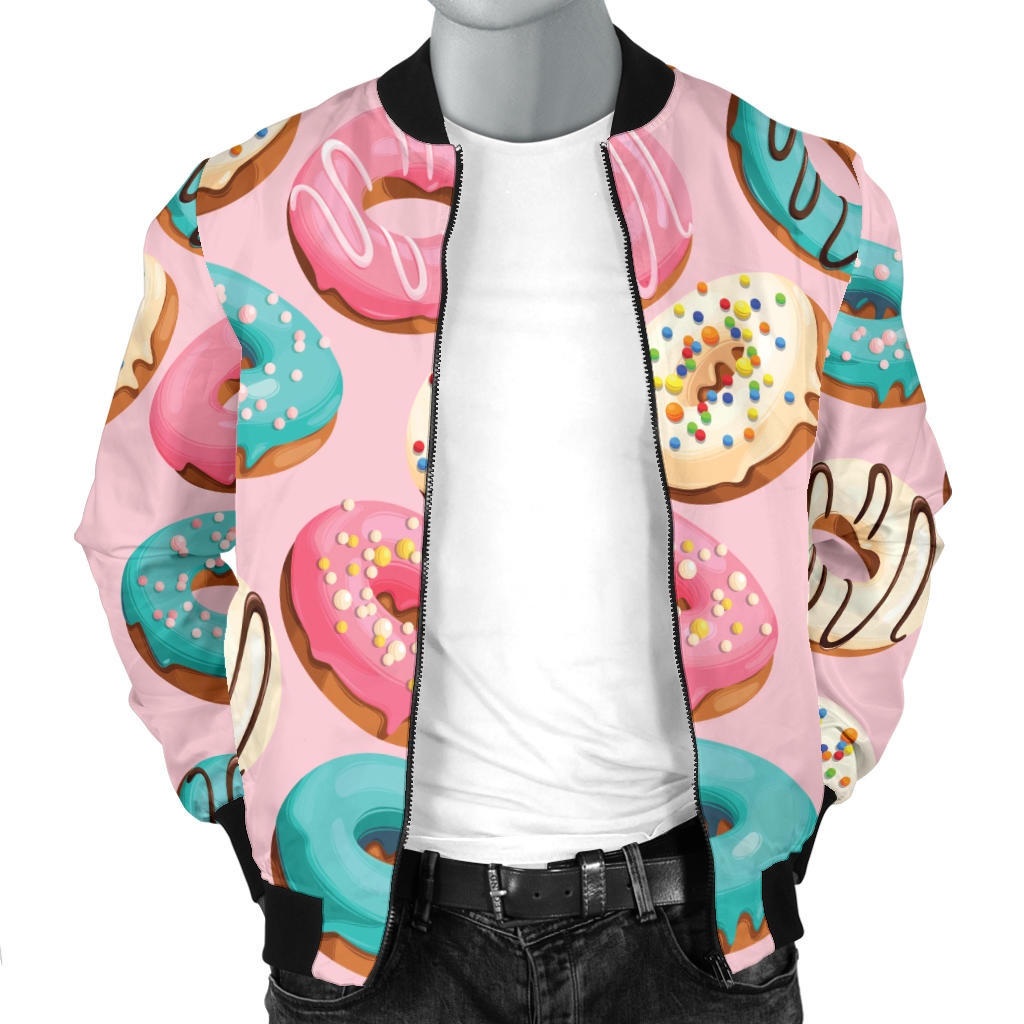 Donut Pattern Print Design DN06 Men Bomber Jacket