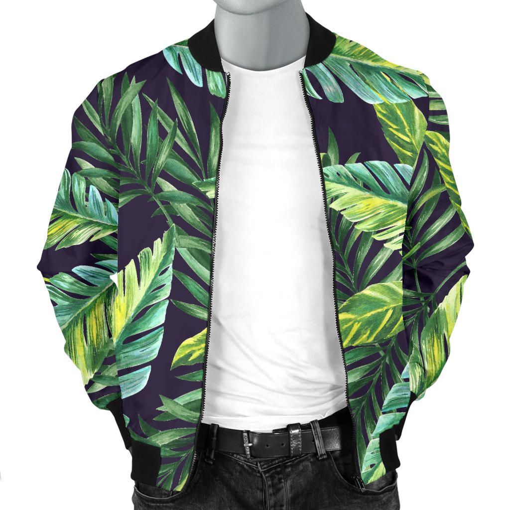 Tropical Flower Pattern Print Design TF06 Men Bomber Jacket