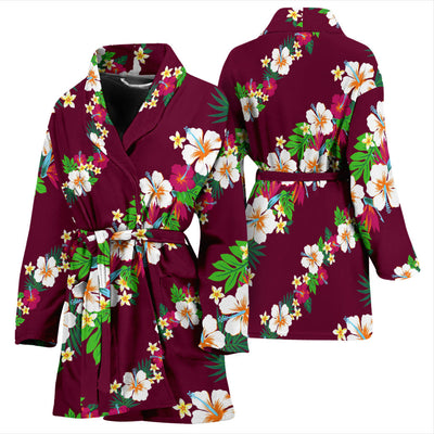 Hawaiian Themed Pattern Print Design H06 Women Bathrobe