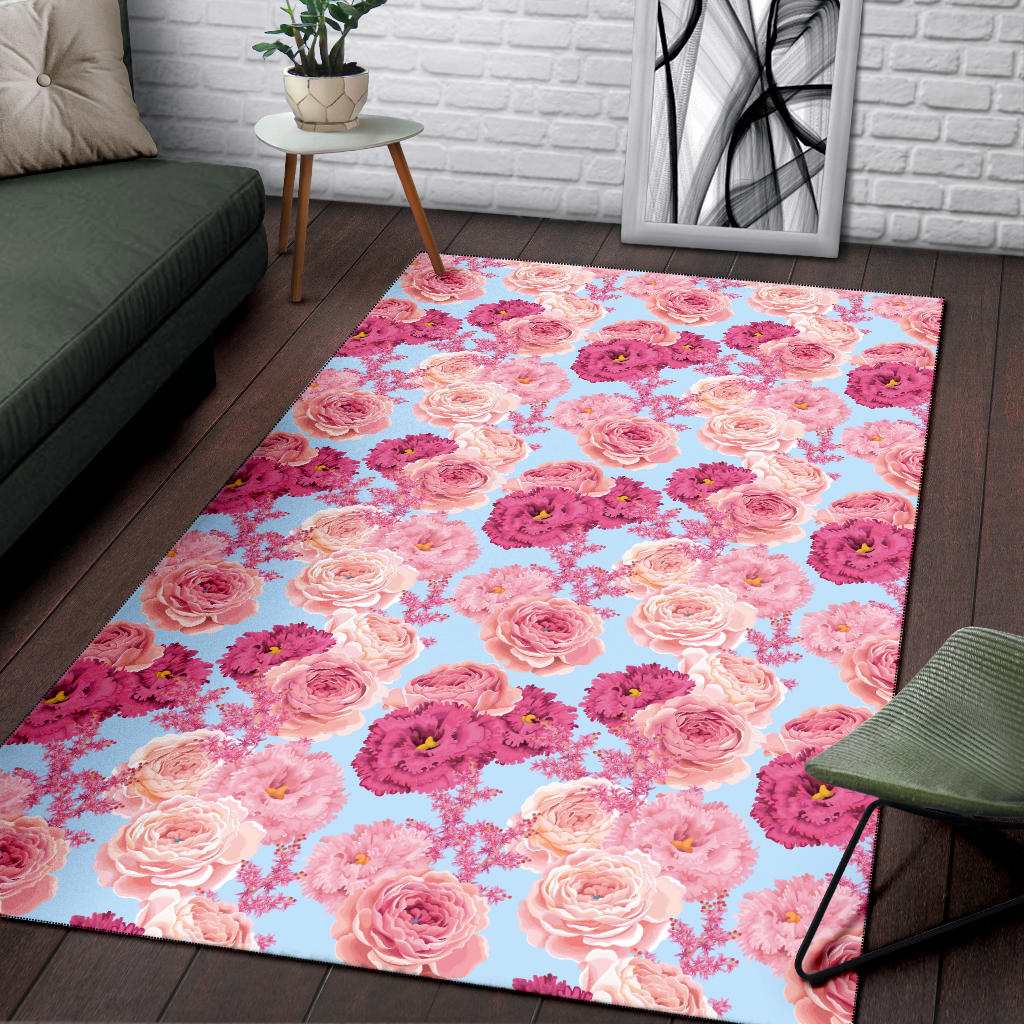Lisianthus Pattern Print Design LT05 Area Rugs