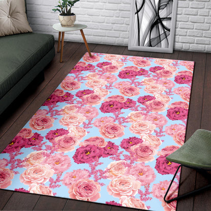 Lisianthus Pattern Print Design LT05 Area Rugs
