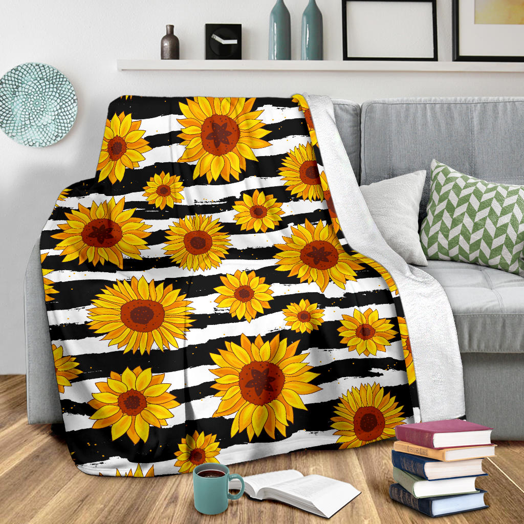 Sunflower Pattern Print Design SF010 Fleece Blanket