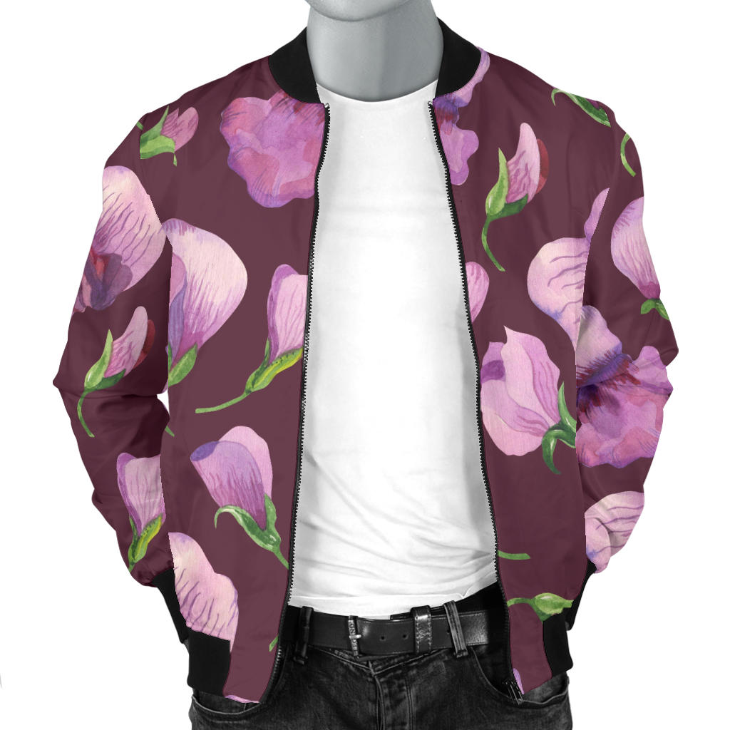 Peony Pattern Print Design PE010 Men Bomber Jacket