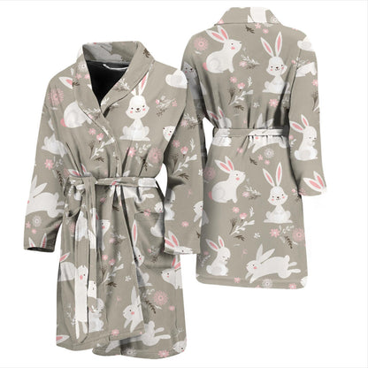 Rabbit Pattern Print Design RB03 Men Bathrobe