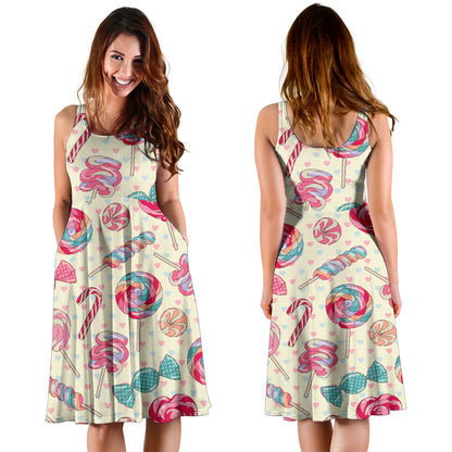 Candy Pattern Print Design CA04 Midi Dress