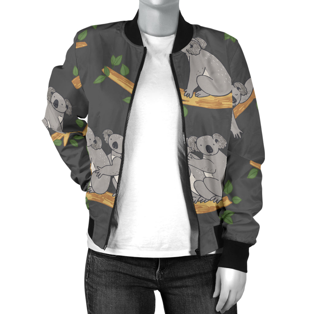 Koala Pattern Print Design 07 Women's Bomber Jacket