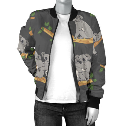 Koala Pattern Print Design 07 Women's Bomber Jacket