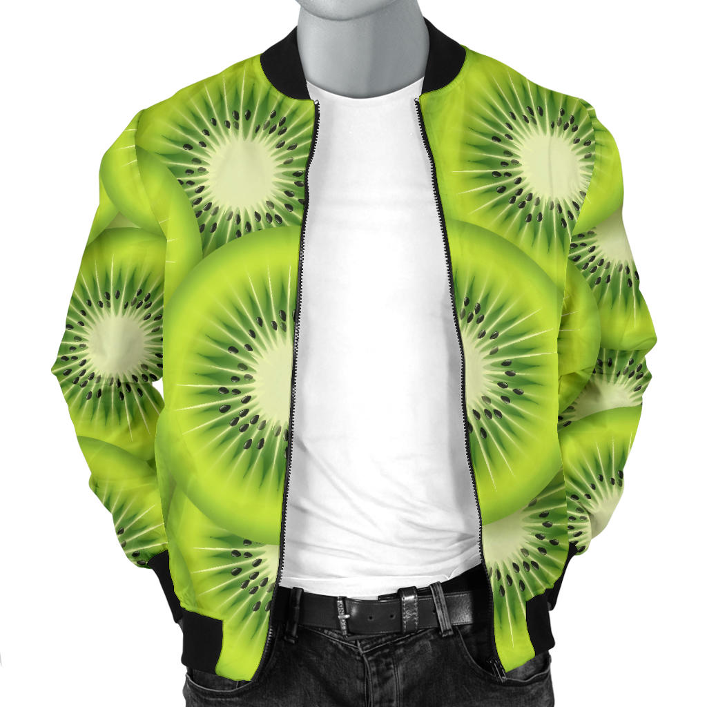 Kiwi Pattern Print Design KW01 Men Bomber Jacket