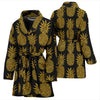 Gold Pineapple Pattern Print Design PP011 Women Bathrobe