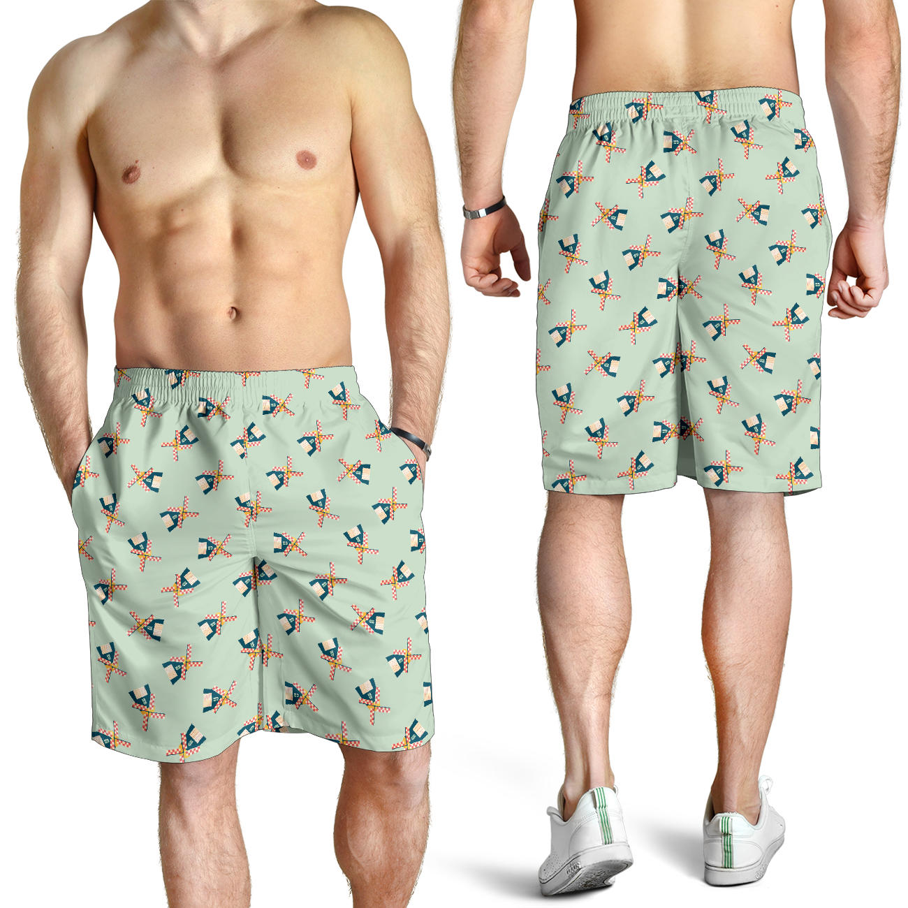 Windmill Pattern Print Design 02 Mens Shorts