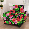 Pink Red Hibiscus Pattern Print Design HB023 Armchair Slipcover