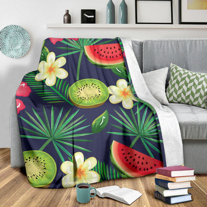 Tropical Fruits Pattern Print Design TF05 Fleece Blanket