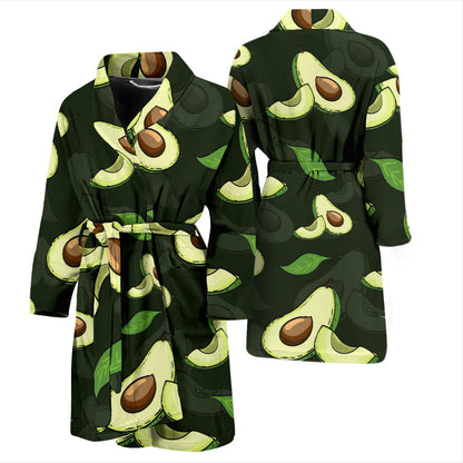 Avocado Pattern Print Design AC07 Men Bathrobe