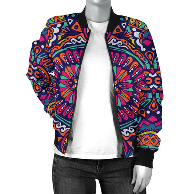 Boho Pattern Print Design 06 Women's Bomber Jacket