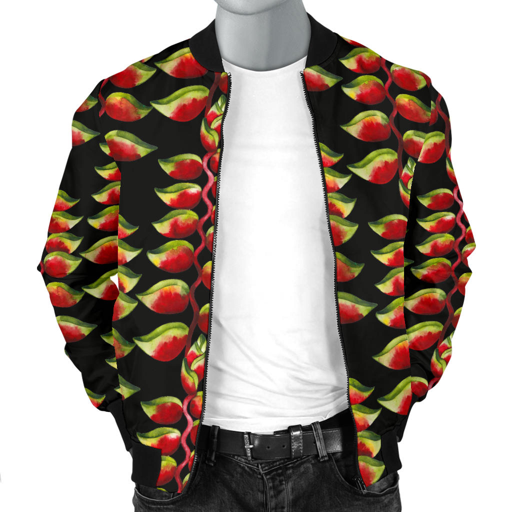 Heliconia Pattern Print Design HL05 Men Bomber Jacket