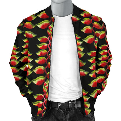 Heliconia Pattern Print Design HL05 Men Bomber Jacket
