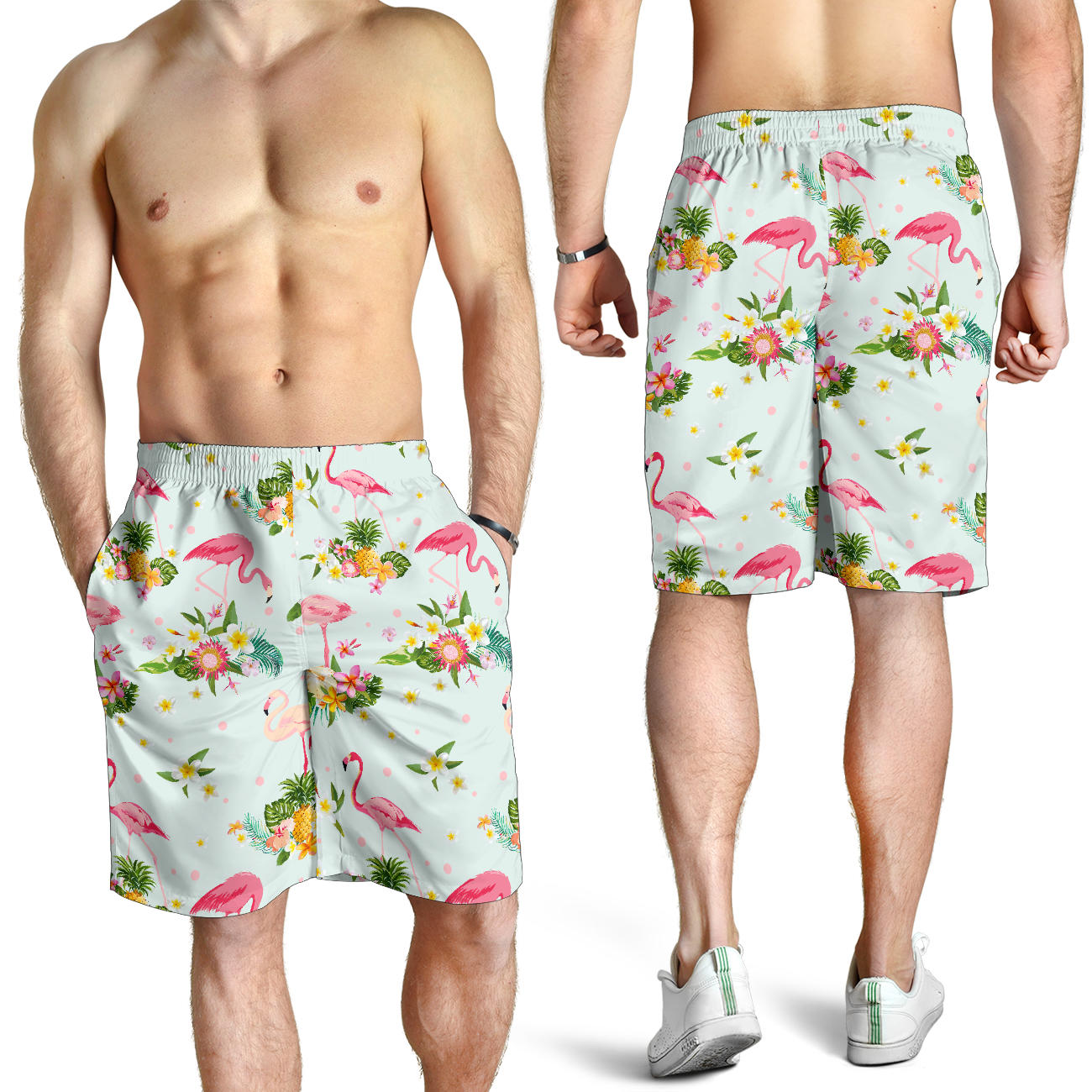 Flamingo Sweet Pattern Mens Shorts