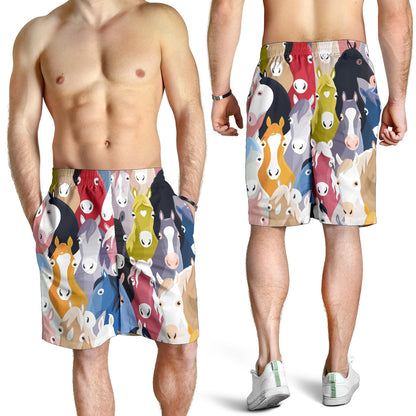 Colorful Horse Pattern Mens Shorts