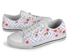 Cherry Blossom Pattern Print Design CB07 White Bottom Low Top Shoes