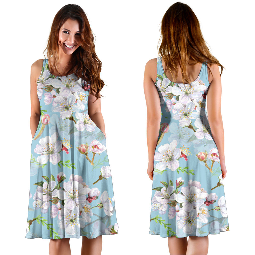 Apple blossom Pattern Print Design AB06 Midi Dress