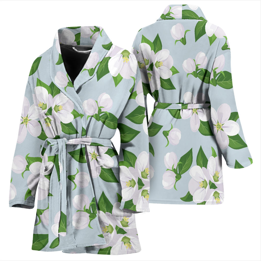 Apple blossom Pattern Print Design AB04 Women Bathrobe