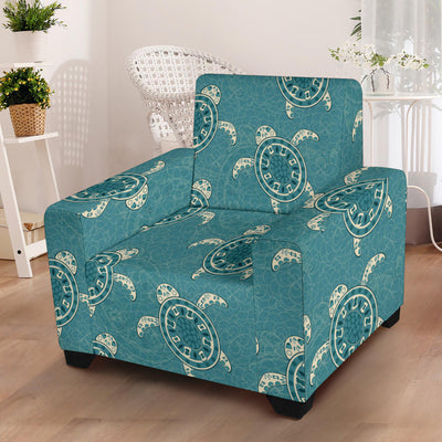 Sea Turtle Pattern Print Design T02 Armchair Slipcover