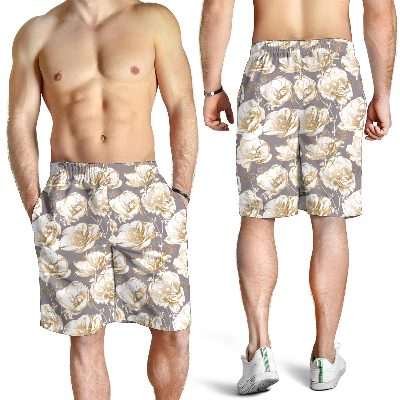 Anemone Pattern Print Design AM05 Mens Shorts