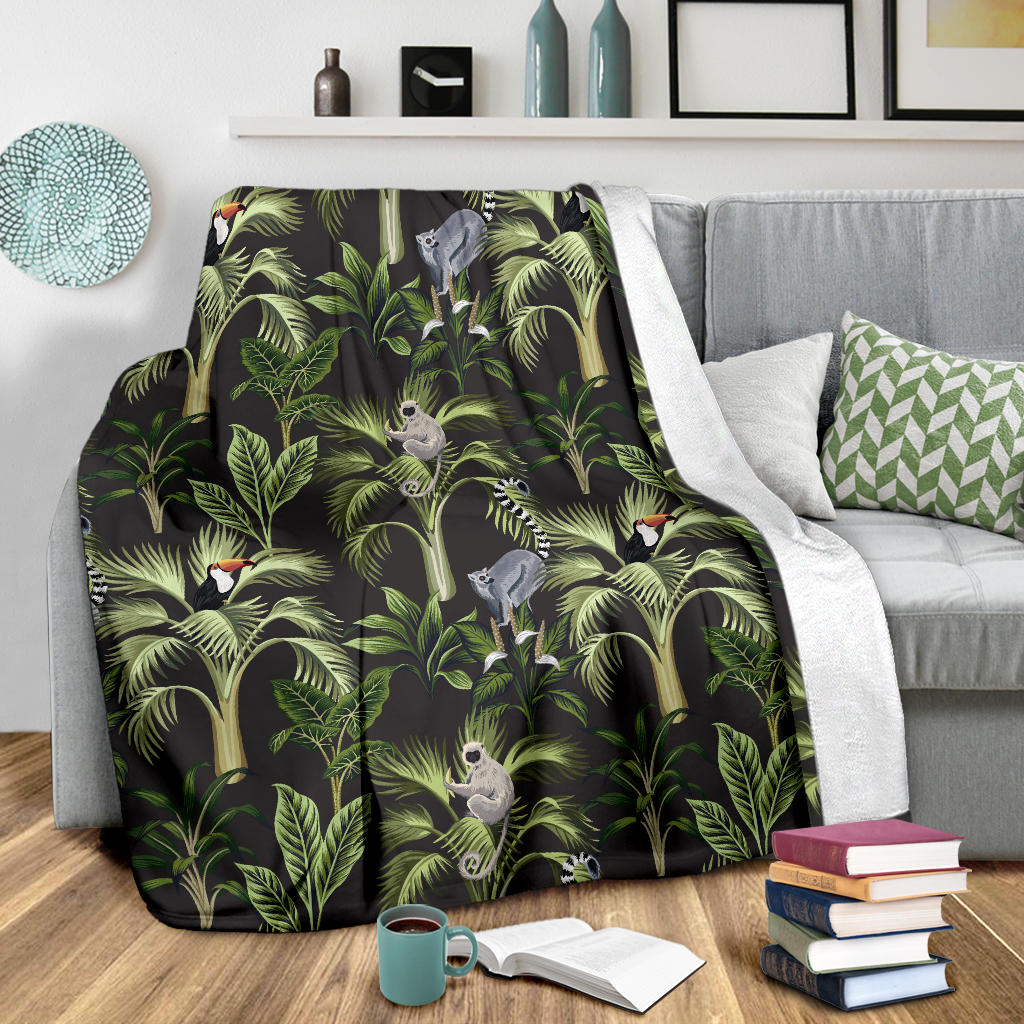 Rainforest Pattern Print Design RF05 Fleece Blanket