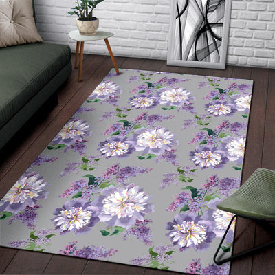 Lilac Pattern Print Design LI07 Area Rugs