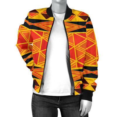 African Pattern Print Design 01 Women's Bomber Jacket