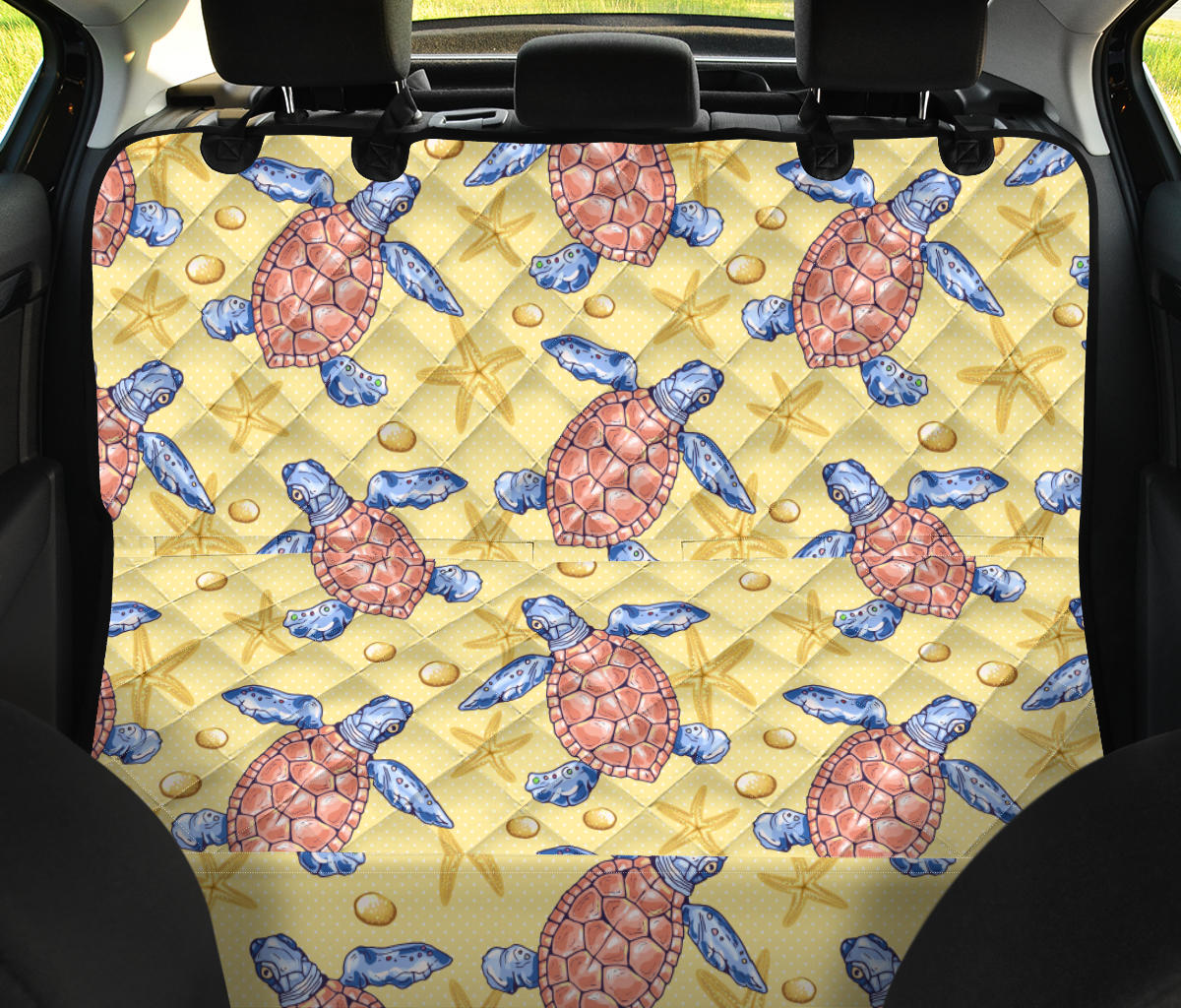 Sea Turtle Pattern Print Design T06 Rear Dog  Seat Cover