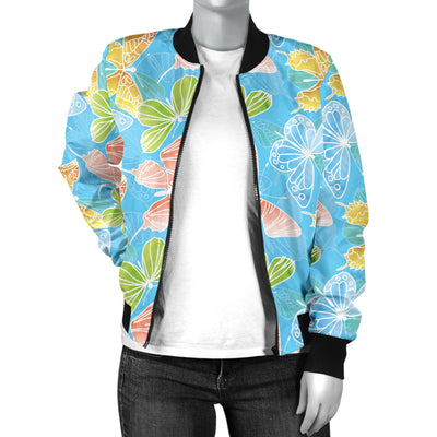 Butterfly Pattern Print Design 05 Women's Bomber Jacket