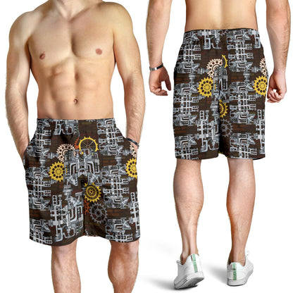 Mechanic Pattern Print Design 04 Mens Shorts