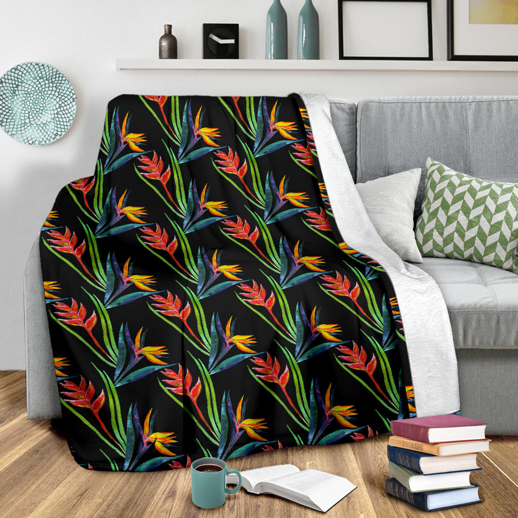 Heliconia Pattern Print Design HL04 Fleece Blanket
