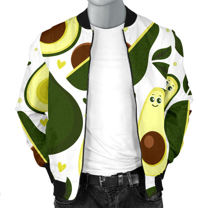 Avocado Pattern Print Design AC06 Men Bomber Jacket