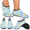 Daisy Pattern Print Design DS010 Aqua Water Shoes