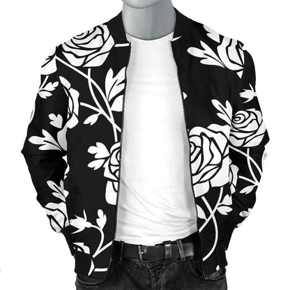 Rose Pattern Print Design RO013 Men Bomber Jacket