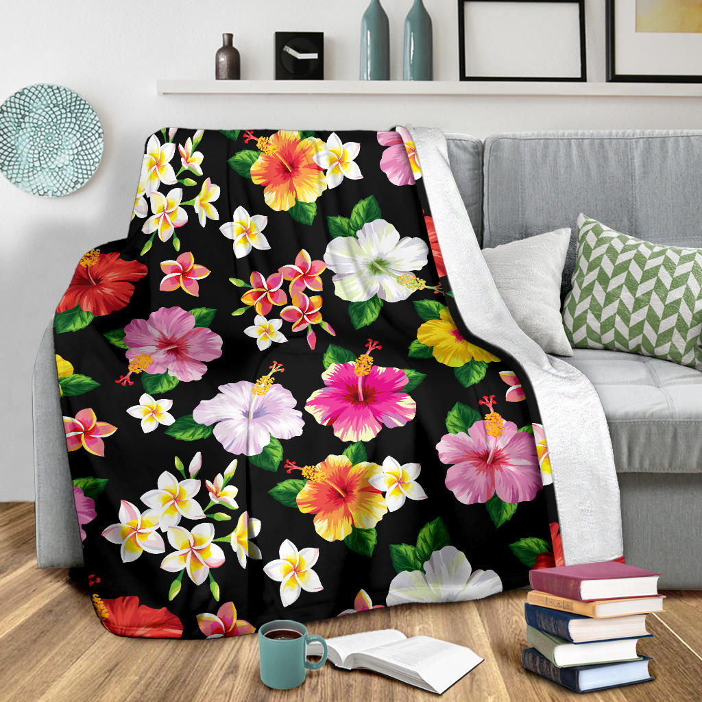 Hibiscus Pattern Print Design HB025 Fleece Blanket