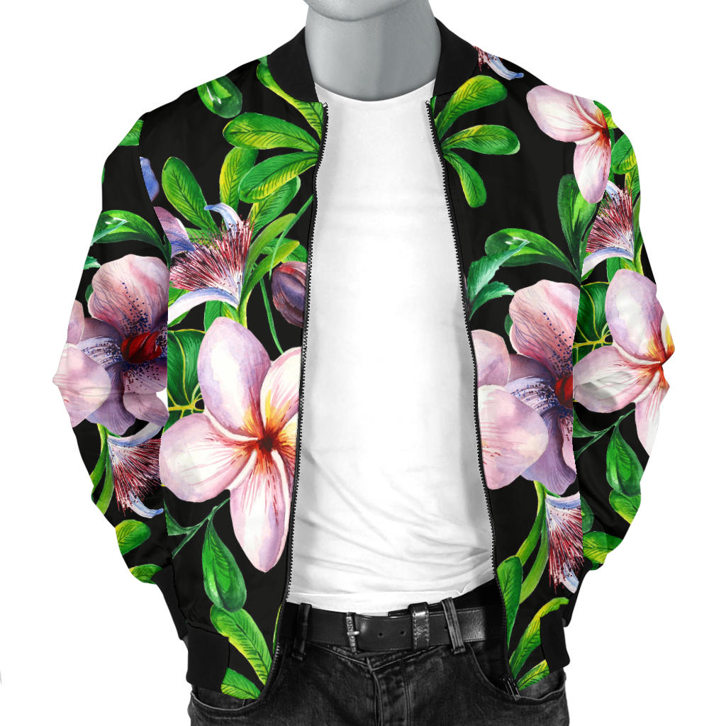 Plumeria Pattern Print Design PM01 Men Bomber Jacket