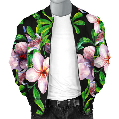 Plumeria Pattern Print Design PM01 Men Bomber Jacket