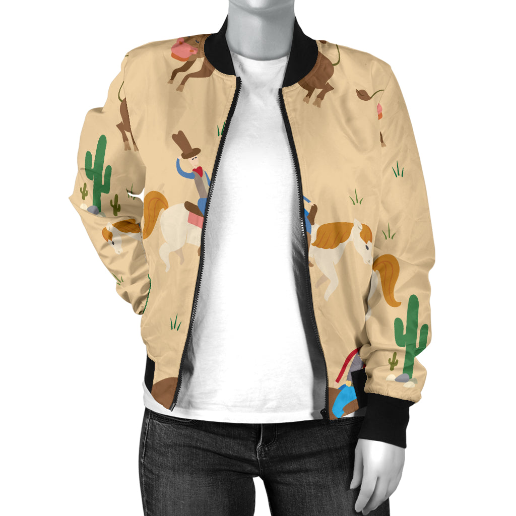 Rodeo Pattern Print Design A02 Women's Bomber Jacket